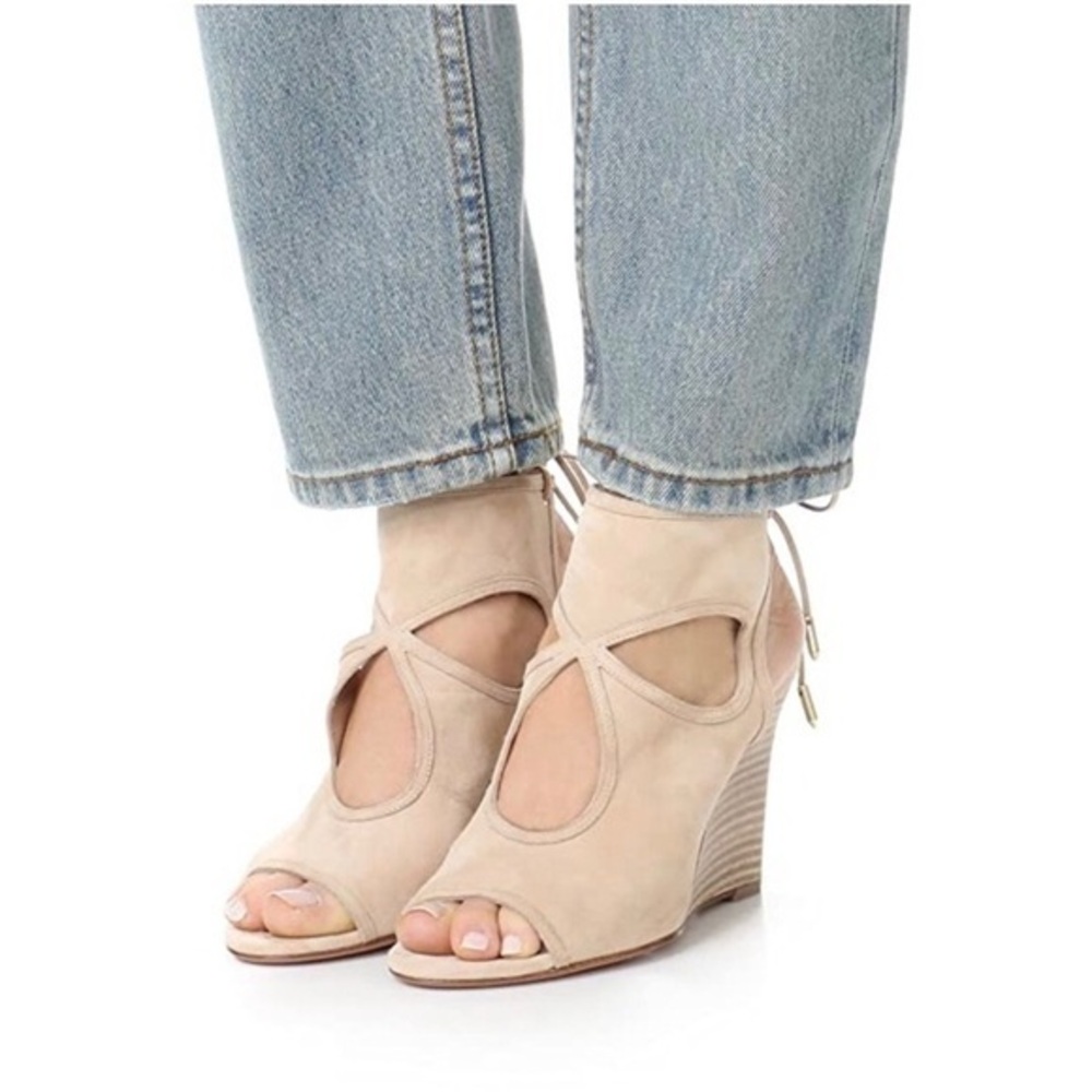 Aquazzura Suede Sexy Thing Cut Out Wedges